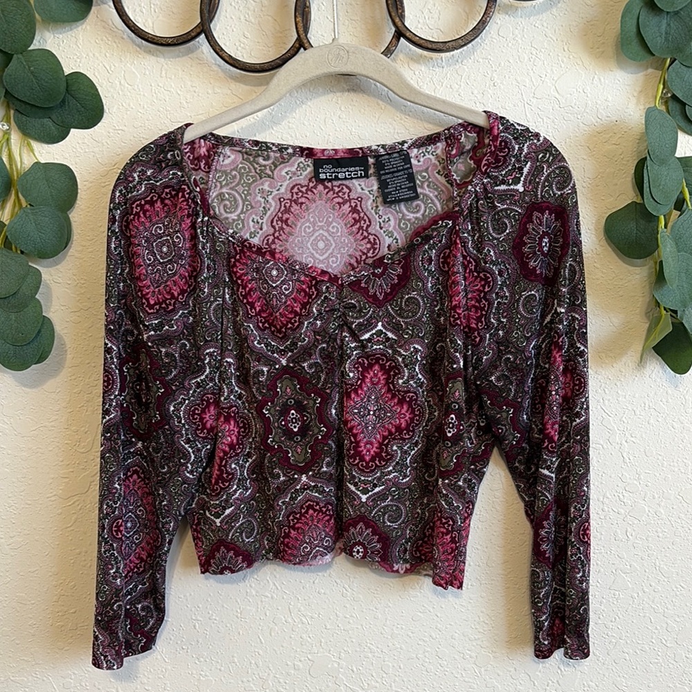 Vintage Y2K No Boundaries Cropped Paisley Fairy Top✨ - Picture 1 of 6